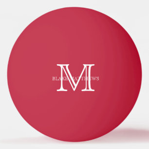 Balle De Ping Pong Monogramme personnalisé classique et nom Ping Pong