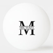 Balle De Ping Pong Monogramme personnalisé noir et blanc et épingle d (Dos)