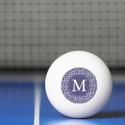Balle De Ping Pong Monogramme pourpre d'empreinte de léopard (Filet)