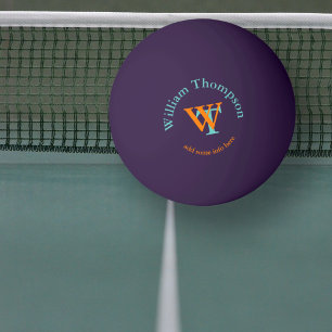 Balle De Ping Pong Monogramme - Purple personnalisé