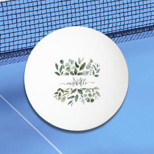 Balle De Ping Pong Monogramme Sage Green Eucalyptus Feuilles de verdu