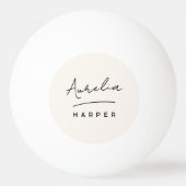 Balle De Ping Pong Monogramme Script Simple Minimal Nom Personnalisé (Devant)