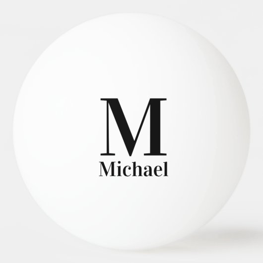 Balle De Ping Pong Monogramme simple personnalisé (Devant)