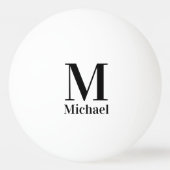 Balle De Ping Pong Monogramme simple personnalisé (Dos)