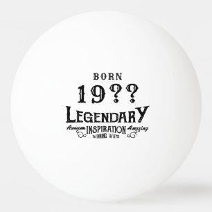 Balle De Ping Pong Monogramme Vintage rétro d'anniversaire personnali