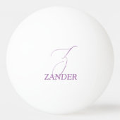 Balle De Ping Pong Monogramme Violet Clair (Dos)