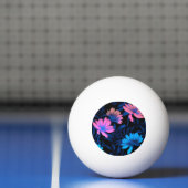 Balle De Ping Pong Motif de fleurs de néon brillantes (Filet)