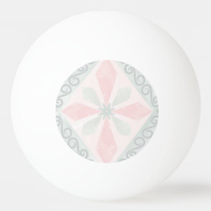 Balle De Ping Pong Motif diamant pastel vert et rose