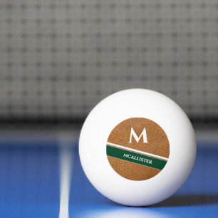 Balle De Ping Pong Motif en cuir de luxe personnalisé Monogramme Vint