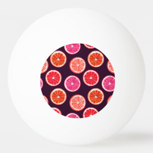 Balle De Ping Pong Motif foncé Citrus peint à la main