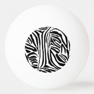 Balle De Ping Pong Motif Imprimé Zèbre Noir et Blanc Gras