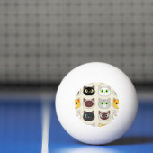 Balle De Ping Pong Motif mignon de chats (Filet)
