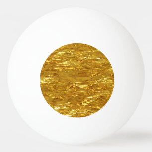 Balle De Ping Pong motif OR plaqué OR feuille d'or