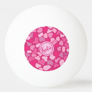 Balle De Ping Pong Motif Pierre Rose-