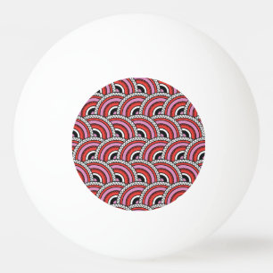 Balle De Ping Pong Motif sans couture géométrique rétro