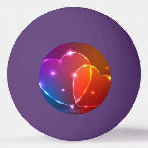 Balle De Ping Pong néon coeur la Saint-Valentin