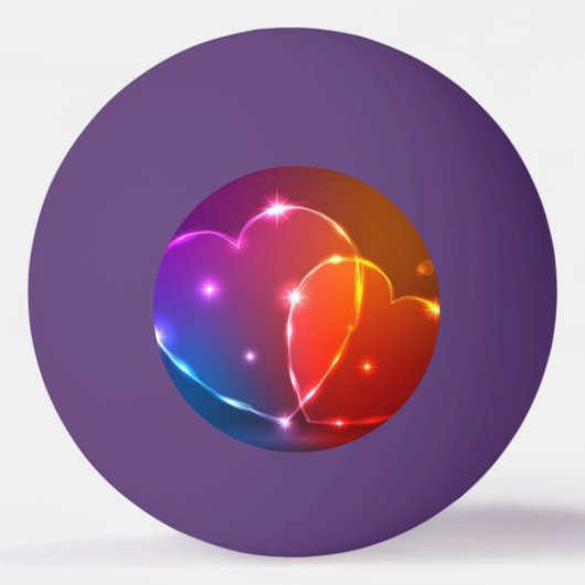 Balle De Ping Pong néon coeur la Saint-Valentin (Dos)
