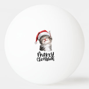 Balle De Ping Pong Noël avec le chat de Noël