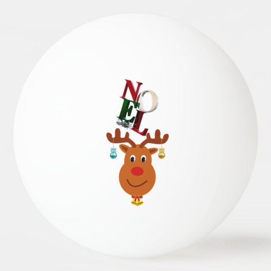 Balle De Ping Pong Noel Deer Bells Bauble Rudolf Snowflakes Noël (Devant)