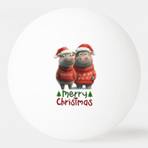 Balle De Ping Pong Noël hippo pour les amoureux des animaux