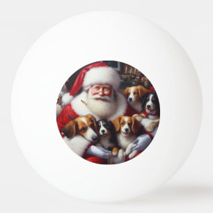 Balle De Ping Pong Noël Père Noël avec Chiens 2