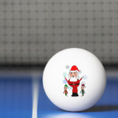 Balle De Ping Pong Noël Père Noël et elfes (Filet)