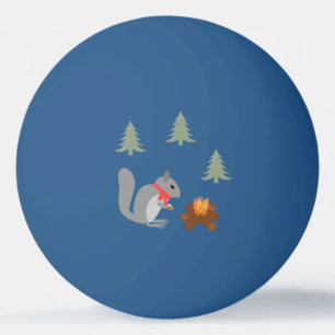 Balle De Ping Pong Noisettes grillées d'écureuils de Noël sur feu de 