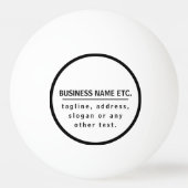 Balle De Ping Pong Nom commercial & Slogan/autre texte | Noir et blan (Devant)