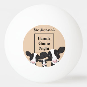 Balle De Ping Pong Nom de la famille Nuit Vaches blanches noires