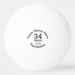 Balle De Ping Pong Nom de l'équipe ici ajouter nom tournoi année text