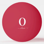 Balle De Ping Pong Nom du script Monogramme Personnalisé Rouge Et Bla (Devant)