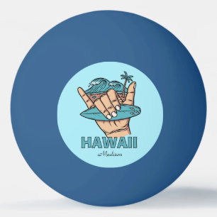 Balle De Ping Pong Nom et emplacement personnalisés Surf Shaka