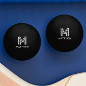 Balle De Ping Pong Nom et initiale du monogramme moderne