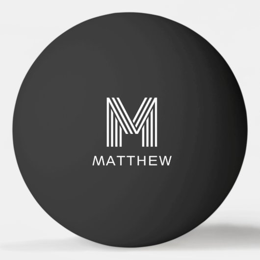 Balle De Ping Pong Nom et initiale du monogramme moderne (Devant)