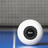Balle De Ping Pong Nom Modern Cute Polka Dot noir et blanc (Filet)