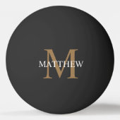 Balle De Ping Pong Nom personnalisé Monogramme noir (Devant)