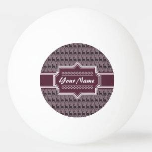 Balle De Ping Pong Nom personnalisé pourpre violet cerf #V1