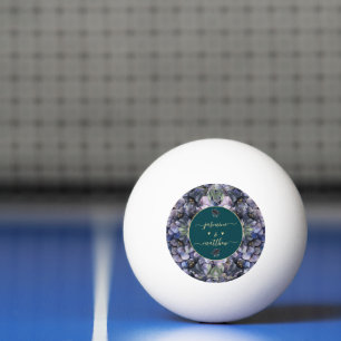 Balle De Ping Pong Noms de Couple de Mariage Floral Noir Moody Classi