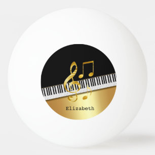 Balle De Ping Pong Notes de musique moderne Black Gold, Touches de pi