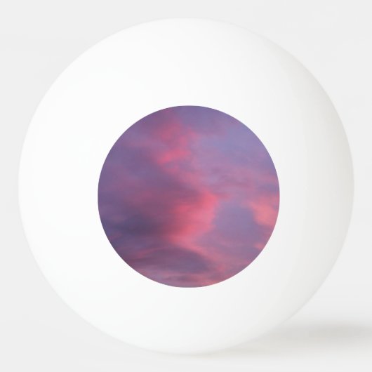 Balle De Ping Pong Nuages roses bleus (Devant)