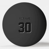 Balle De Ping Pong Numéro et nom personnalisés en noir simple (Dos)