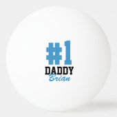 Balle De Ping Pong Numéro Un papa Bleu Fête des pères monogramme (Devant)