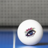 Balle De Ping Pong Oeil Bleu, Fleurs Ping Pong Ball (Filet)