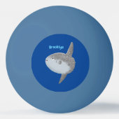 Balle De Ping Pong Oiseau de mer mola mola mignonne caricature (Dos)