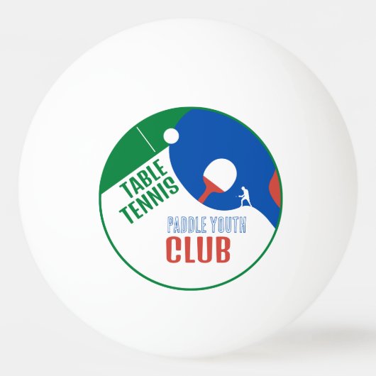 Balle De Ping Pong Paddle Design, Club De Tennis De Table, (Dos)