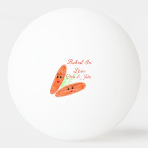 Balle De Ping Pong pain orange couple emoji cuit dans l'amour ajoutez