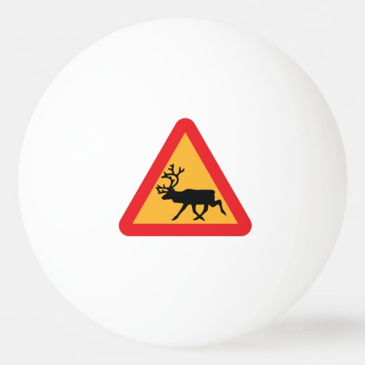 Balle De Ping Pong Panneau de signalisation suédois Caution Reindeer (Devant)