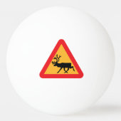Balle De Ping Pong Panneau de signalisation suédois Caution Reindeer (Dos)