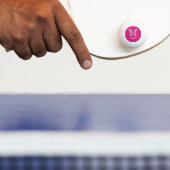 Balle De Ping Pong Papillon Diamant Blanc, Nom en écriture, Fuchsia (Paddle)