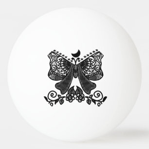 Balle De Ping Pong Papillon Luna Mystique   Art Insecte Gothique Céle